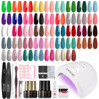 1 x RAW Customer Returns ROSALIND Shellac set starter set with lamp 48W, 43 colors UV nail polish starter set green orange red yellow blue glitter gel nails starter set Shellac gel polish nails nail studio set - RRP €56.38