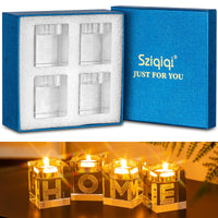 1 x Brand New Sziqiqi Tealight Holder Crystal with Gift Box, 3D Candle Holder Tealight Personalized Gifts for Girlfriend Women Men Mother Daughter Mom Wife Husband, Home - RRP €29.98