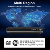 1 x RAW Customer Returns DVD-168 Compact HD DVD Player for TV HDMI AV Output with Cable Included, 1080P DVD-CD Player with USB Input, All Region Free, Error Correction, Integrated PAL NTSC System - RRP €40.33