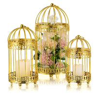 1 x RAW Customer Returns NUPTIO Birdcage Decorative Candle Holder White - 3 Pieces Vintage Pillar Candle Holder Metal Hanging Candlestick Small Lantern Lanterns for Outdoors Tealight Holder Candle Lantern Antique Wedding - RRP €30.23