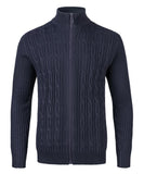 1 x Brand New Yukirtiq Men s Warm Winter Cardigan Jacket with Zip Sweat Jacket Cardigan Long Sleeve Cardigan Chunky Knit Sweat Jacket without Pockets, Blue, XXL - RRP €26.99