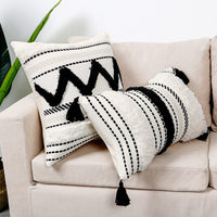 1 x RAW Customer Returns Dremisland 1 Piece Boho Cushion Covers Embroidered Decorative Morocco Tufted Tassel Decorative Cushion Woven Cushion Covers Soft Cushion Cover for Sofa Couch Car Bedroom Living Room - RRP €17.92