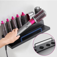 1 x RAW Customer Returns DALUOBO Storage Holder for Dyson Airwrap Curling Iron Accessories Wall Mount Bracket with Adhesive for Home Bathroom Organizer Black Aluminum Alloy  - RRP €30.24