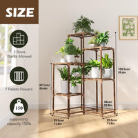 1 x RAW Customer Returns Corner Plant Stand Indoor Outdoor, 7 Tiers 10 Pots Wooden Plant Holder Shelf Plants Display Stand Stairs Garden Plant Stand Decoration Flower Pot Holders for Balcony Terrace - RRP €34.99