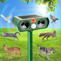 1 x RAW Customer Returns Solar cat deterrent, ultrasonic animal repellent, cat repellent, waterproof marten deterrent with PIR motion sensor, cat deterrent for garden, effective against cats, dogs, martens, and birds pests - RRP €20.16