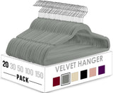 1 x RAW Customer Returns Utopia Home Premium Velvet Hangers 20 Pack - Non-Slip Durable Hangers - Grey Hangers with 360 Degree Rotating Hook - Heavy Duty Hangers - RRP €14.49