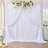 1 x RAW Customer Returns HBBMAGIC 2 Pieces 1.5 2.15cm White Backdrop Curtains for Wedding Party 100 Polyester Wrinkle-Free Photo Wall Background Curtains for Birthday Baptism Baby Shower Bridal Shower - RRP €29.23