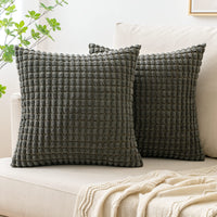 1 x Brand New MIULEE Corduroy Particles Cushion Cover Sofa Pillowcase Throw Cushion Decor Pillow Cover Case Decorative Pillows for Living Room 2 Pieces 45x45cm Dark Gray - RRP €20.4