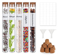 1 x RAW Customer Returns Mocraft 30x test tubes glass test tubes with corks made of laboratory glass 16x160mm transparent test tubes glass tubes for flowers including funnel label, 20ml - RRP €17.14