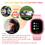 1 x RAW Customer Returns PTHTECHUS Kids GPS Smart Watch, Smartwatch Phone with GPS Tracker SOS Cellphone Touch Screen Pedometer Game Camera Voice Chat Alarm Clock Sports Watch for Boys Girls Student Christmas Gift - RRP €34.8