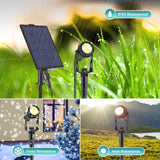 1 x RAW Customer Returns B-right solar spotlight garden lights with remote control, IP65 pack of 4 garden lighting garden spotlights with ground spike, LED solar lamp outdoor garden, 2700K warm white solar spotlight for yard patio trees - RRP €40.33