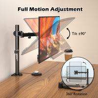 1 x RAW Customer Returns BONTEC Monitor Stand for 13-32 Inch LCD LED Screens, Desktop Monitor Arm for Monitor Screens up to 10 kg, Adjustable Height, 2 Mounting Options, VESA 75x75 100x100mm, Black - RRP €30.65