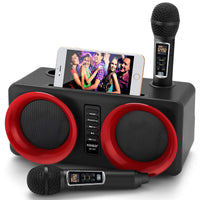 2 x RAW Customer Returns Karaoke Machine for Kids Adults, ALPOWL Portable Bluetooth Speaker with 2 UHF Wireless Microphones for Home Parties, Weddings, Church, Picnics, Outdoor Indoor - RRP €159.98