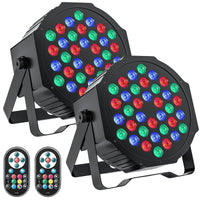 1 x RAW Customer Returns GdjRttk 2PCS RGB LED Par Spotlight, 72W Stage Light with Remote Control and DMX 7CH, 36 LED Par Spotlights with 7 Lighting Modes for Disco Party Bar Halloween Christmas - RRP €55.99