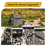 1 x RAW Customer Returns HOMESPON Cooler Bag Small Foldable Insulated Lunch Bag Picnic Bag Thermal Bag for Women Adults Lunch Box Container with Shoulder Strap Front Pocket for Work Picnic Leopard Print  - RRP €20.99