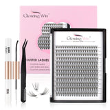 1 x RAW Customer Returns Glowing Win Eyelashes Individual Cluster Lashes Extension Set Individual Lashes Kit Individual Eyelashes with Lash Bond and Seal and Applicator 0.07D 228 PCS 20D Eyelash Extensions - RRP €16.99