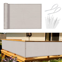 1 x RAW Customer Returns Sunnylaxx balcony privacy screen balcony cover 90x300 cm wind protection light transparent opaque balcony cover, balcony cladding, HDPE wind and UV protection, with eyelets and cable ties taupe - RRP €13.18