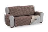 1 x RAW Customer Returns Textilhome - Quilted sofa cover MALU 4-seater REVERSIBLE sofa cover. Brown color - RRP €36.99