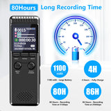 1 x RAW Customer Returns Vivaniir 64GB Dictaphone, 80 Hours Long Lasting Battery 1100mAh, Robust Recording Device with Voice Activation and Metal Housing, USB-C Digital Voice Recorder for Lectures Meetings Interviews - RRP €45.99