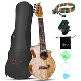 1 x RAW Customer Returns Hricane Concert Ukulele made of Koa Solid Acacia Professional smooth glossy Ukuleles Hawaii Ukele Concert Musical Instruments 23 inches with Bag - RRP €123.85