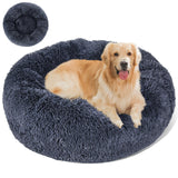 1 x RAW Customer Returns HEVOL Dog Bed Fluffy, Fluffy Soft Donut Plush Pet Bed Dog Basket, 30in Diameter Washable Round Cat Bed Dog Sofa Cushion for Small, Medium and Large Dogs-Gray - RRP €21.85