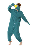 1 x RAW Customer Returns LorranTree Platypus Costume Onesie Perry Platypus Animal Costume Women Men Pajamas Christmas Carnival One-Piece YZS-Green-M - RRP €30.99