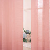 1 x RAW Customer Returns MIULEE Set of 2 Voile Curtains Sheer Linen Curtain with Eyelets Transparent Linen Look Curtain Eyelet Curtain Living Room Window Curtain Translucent Decorative Curtain Bedroom 140 x 260 cm W x H Baby Pink - RRP €34.42