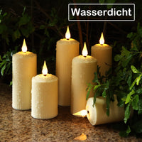 1 x RAW Customer Returns yunsheng Rechargeable LED Candles with 10-Key Remote Control, Outdoor Waterproof Flameless Candles with 6 8H Timer, Roman Pillar Candles in a Set of 6 5.1x10.5 14 16.5cm , Ivory, Type-C - RRP €28.99