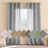 1 x RAW Customer Returns Woaboy Interior Curtains Translucent Linen Modern Decorative Eyelet Curtains for Living Room Bedroom 2 Pieces 140x245cm Gris Clair - RRP €41.99