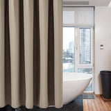 1 x RAW Customer Returns Waffle shower curtain with metal shower curtain rings fabric textile bathtub curtain anti-mold bathroom curtain set waterproof bathtub curtain heavy shower curtain bathroom - 182 x 214cm khaki  - RRP €32.05