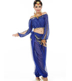 1 x RAW Customer Returns Astage Women Belly Dance Suit Costume Active Wear Waist Belt Sets Royal Blue - RRP €31.25