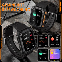 1 x RAW Customer Returns Smartwatch Men with Phone Function Sports Watches IP68 Waterproof Military Watch 1.83 Inch Fitness Watch with Blood Pressure Measurement 123 Sports Modes Outdoor Tactical Watch Military Smartwatches Pedometer - RRP €59.48