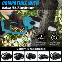 1 x RAW Customer Returns 6 Inch Mini Chainsaw for Makita 18V Battery, Portable Cordless Electric Chainsaw for Gardening Tree Pruning with 2 Chains 2 Gloves, 10m s Chain Speed No Battery  - RRP €70.58