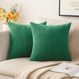 1 x RAW Customer Returns MIULEE Set of 2 cushion covers, corduroy cushion cover,  cushion cover, sofa cushion, couch cushion,  cushion,  cushion cover, cuddly cushion for sofa, bedroom, living room, 60 x 60 cm, dark green - RRP €21.17