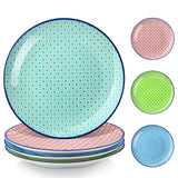 1 x RAW Customer Returns vancasso dinner plate porcelain, Macaron 4-piece flat plate colorful, tableware plate set breakfast plate dinner plate - RRP €38.54