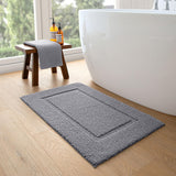 1 x RAW Customer Returns DEXI bathroom rug 40 x 60 cm, non-slip washable bath mat, soft bath mat, microfibre absorbent bath mat, bath mats for bathtub, shower room and bathroom - grey - RRP €19.82