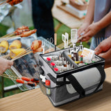 3 x Brand New Riuog Grill Caddy with Paper Towel Holder, Foldable BBQ Organizer, Picnic Organizer for Grill Tools, Outdoor Kitchen Accessories Bags Organizer for Camping and Grilling - RRP €87.69