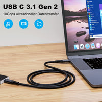 1 x RAW Customer Returns USB C to USB C Cable, USB Type C 100W Nylon Braided USB 3.1 Gen2 20V 5A PD Fast Charge compatible with Samsung Galaxy S23 S22 S21 A13 A23 A33 A53 MacBook Pro 2M  - RRP €26.4