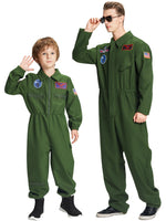 1 x RAW Customer Returns IKALI Men s Pilot Costume, Adult Aviator Costume Air Force Fancy Dress Up Outfit for Carnival Christmas Mardi Gras Party Khaki-Green XXL - RRP €32.99