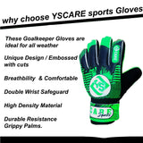 1 x RAW Customer Returns YSCARE Soccer Goalkeeper Gloves for Boys Kids Children Adult Football Goalkeeper Gloves Protection Super Grip Palms for Junior Practice Green, 6  - RRP €10.24