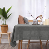 1 x RAW Customer Returns Deconovo Tablecloth Water-Repellent Table Linen Lotus Effect Tablecloth Linen Look, 130x220 cm, Grey, 1 Piece - RRP €22.61