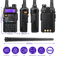 1 x RAW Customer Returns BAOFENG GT-5R Walkie Talkie 2pcs, Dual Band Radio for UHF VHF 144-146 430-440MHz, Long Range with Memory for 128 Channels, 1800 mAh Battery, Headphones for Adults, Supported by Chirp - RRP €61.99