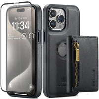 1 x RAW Customer Returns SIFANGDA Case for iPhone 15 Pro Max Leather with Strong Magnetic Detachable Wallet, Wireless Charging, Luxury Retro Elegant iPhone 15 Pro Max Wallet Case 2024 6.7 - Black - RRP €38.68