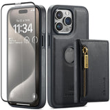 1 x RAW Customer Returns SIFANGDA Case for iPhone 15 Pro Max Leather with Strong Magnetic Detachable Wallet, Wireless Charging, Luxury Retro Elegant iPhone 15 Pro Max Wallet Case 2024 6.7 - Black - RRP €38.68