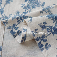 1 x RAW Customer Returns Wracra Blue Floral Pastoral Washable Tablecloth Rectangular Cotton Linen Vintage Tablecloth 140 180cm Table Cloth Suitable for Party Picnic Food Garden Blue Floral, Rectangular 140 180cm  - RRP €22.57