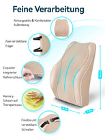 1 x RAW Customer Returns Travel Ease ergonomic back cushion made of memory foam, lumbar cushion for office chair, car seat, wheelchair, with anti-static, skin-friendly cover and for a comfortable sitting posture beige  - RRP €39.99