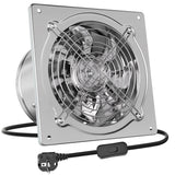 1 x RAW Customer Returns HG Power exhaust fan 150mm bathroom fan Quiet 525m h with return flap Powerful metal wall fan with EU plug for kitchen bathroom garage basement, silver - RRP €30.24