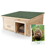 1 x RAW Customer Returns WILDLIFE FRIEND Large winterproof hedgehog house with wooden floor Weatherproof hedgehog feeding house for the garden Cat-safe hedgehog winter quarters - 40x40x19 cm - RRP €36.85