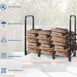 1 x RAW Customer Returns OUUTMEE Adjustable Firewood Rack Metal Garden Firewood Shelter Firewood Rack Firewood Rack Size 120X30X100CM - RRP €47.89