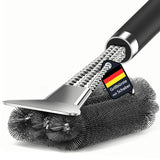 1 x RAW Customer Returns Grill brush, TNTOR grill cleaning brush with extra long stainless steel bristles, stainless steel spatula and PP heat-insulated handle, for gas grill, charcoal grill, kettle grill, electric grill and grill grate. - RRP €14.75